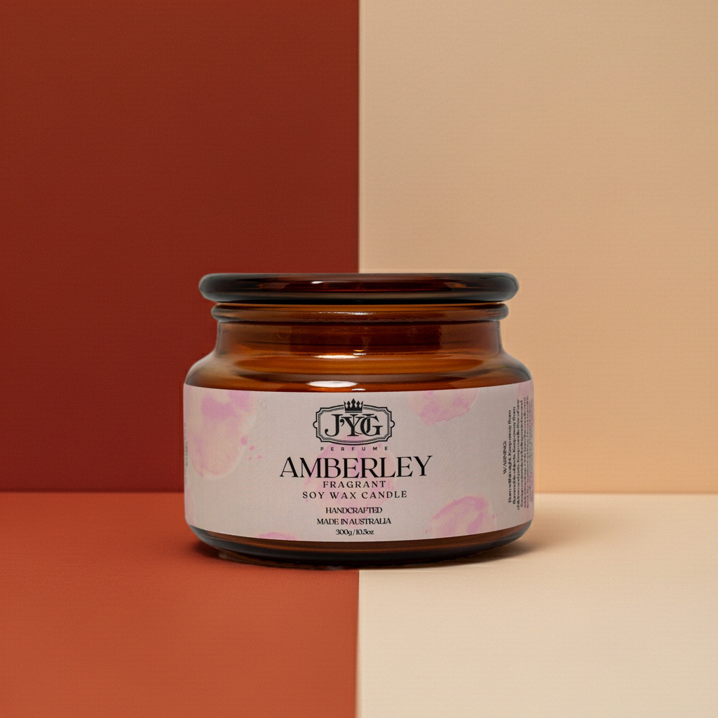 Amberley Soy Wax Candle 300g | Saffron Jasmine Amberwood