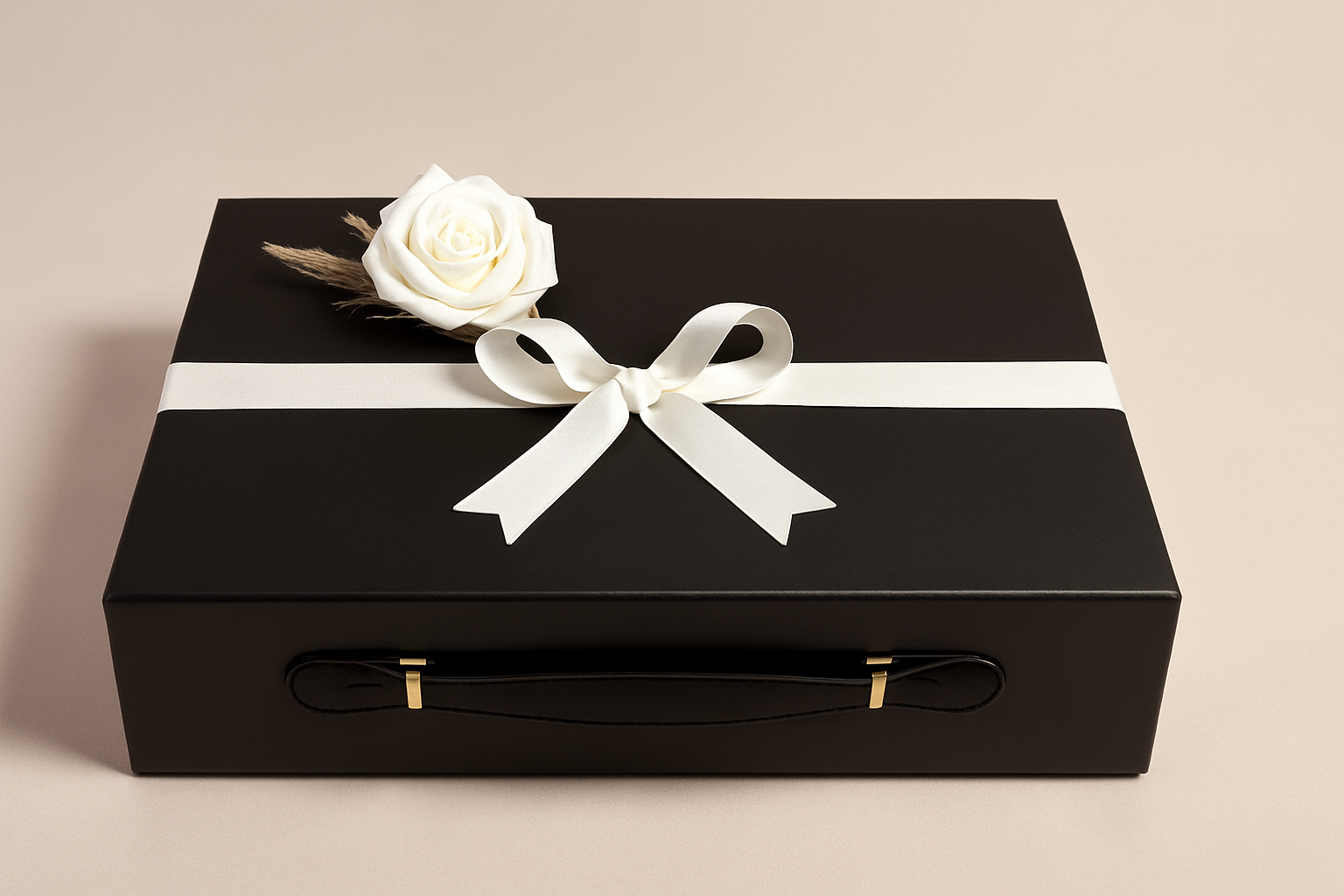 Premium wedding favor gift box with elegant floral arrangements