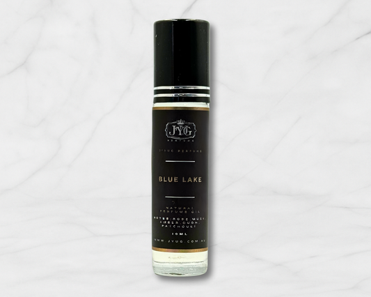 BLUE LAKE Roll-on perfume with rose, musk, amber, oudh and patchouli by J'YUG Australia