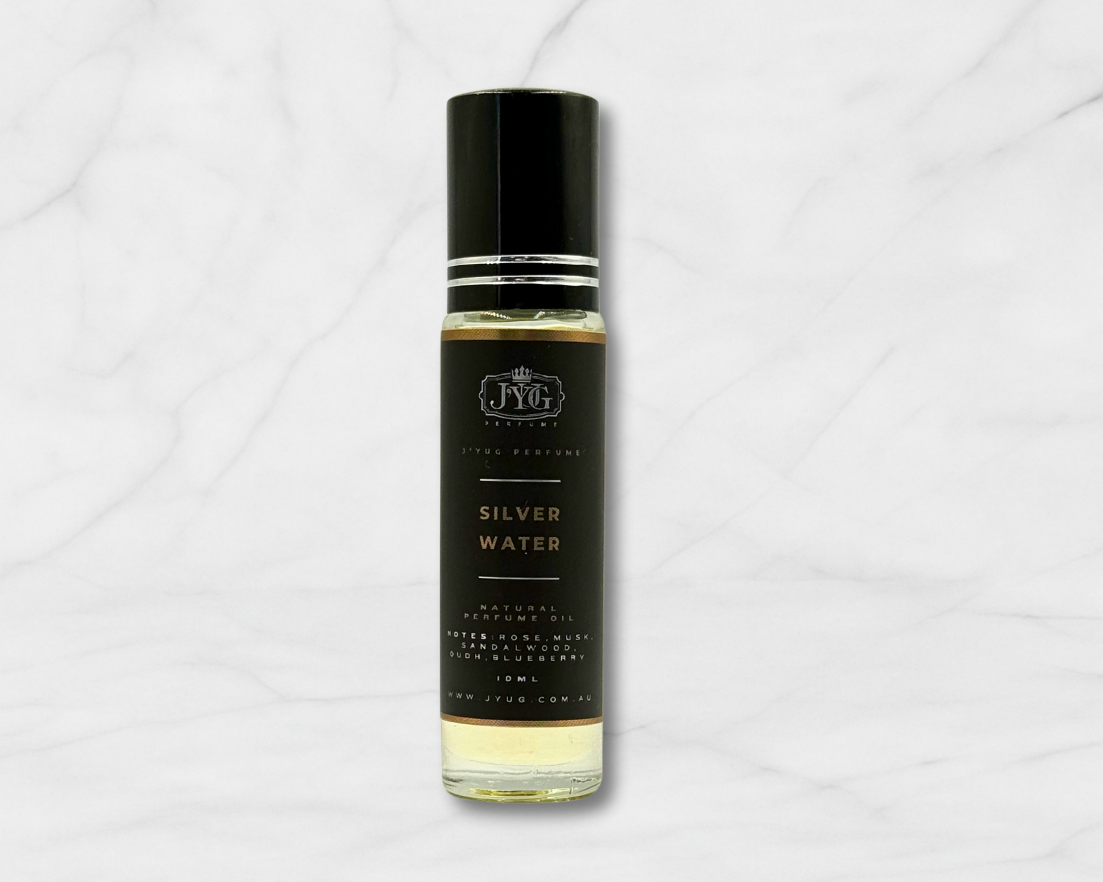 SILVER WATER Roll-on perfume with rose, musk, sandalwood and oudh by J'YUG Australia