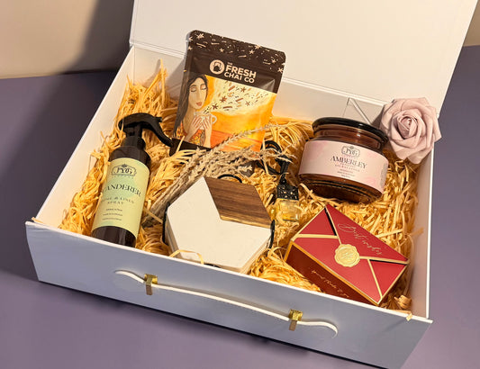 Chai & Charm Hamper - Premium Corporate Gift | Masala Chai Candle & Spray