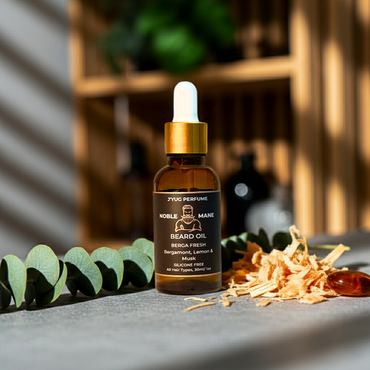 Noble Mane Berga Fresh citrus beard oil bottle - fresh grooming