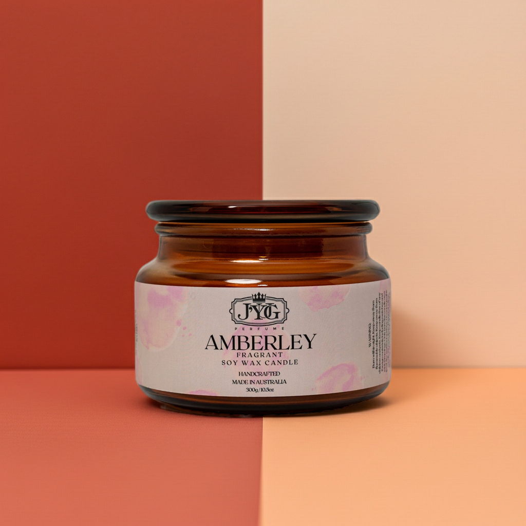 Amberley Soy Wax Candle 300g | Saffron Jasmine Amberwood