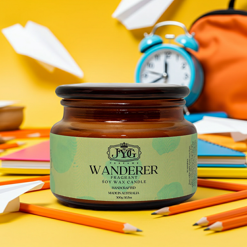 Wanderer soy wax candle close-up showing natural texture and quality