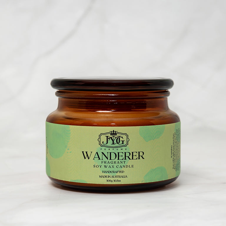 Wanderer 300g soy wax candle with lime, jasmine and lemongrass by J'YUG Australia